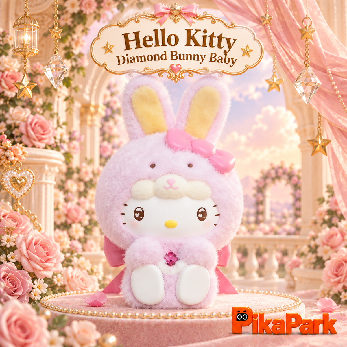 Sanrio Diamond Bunny Baby Series Plush Keychain Doll