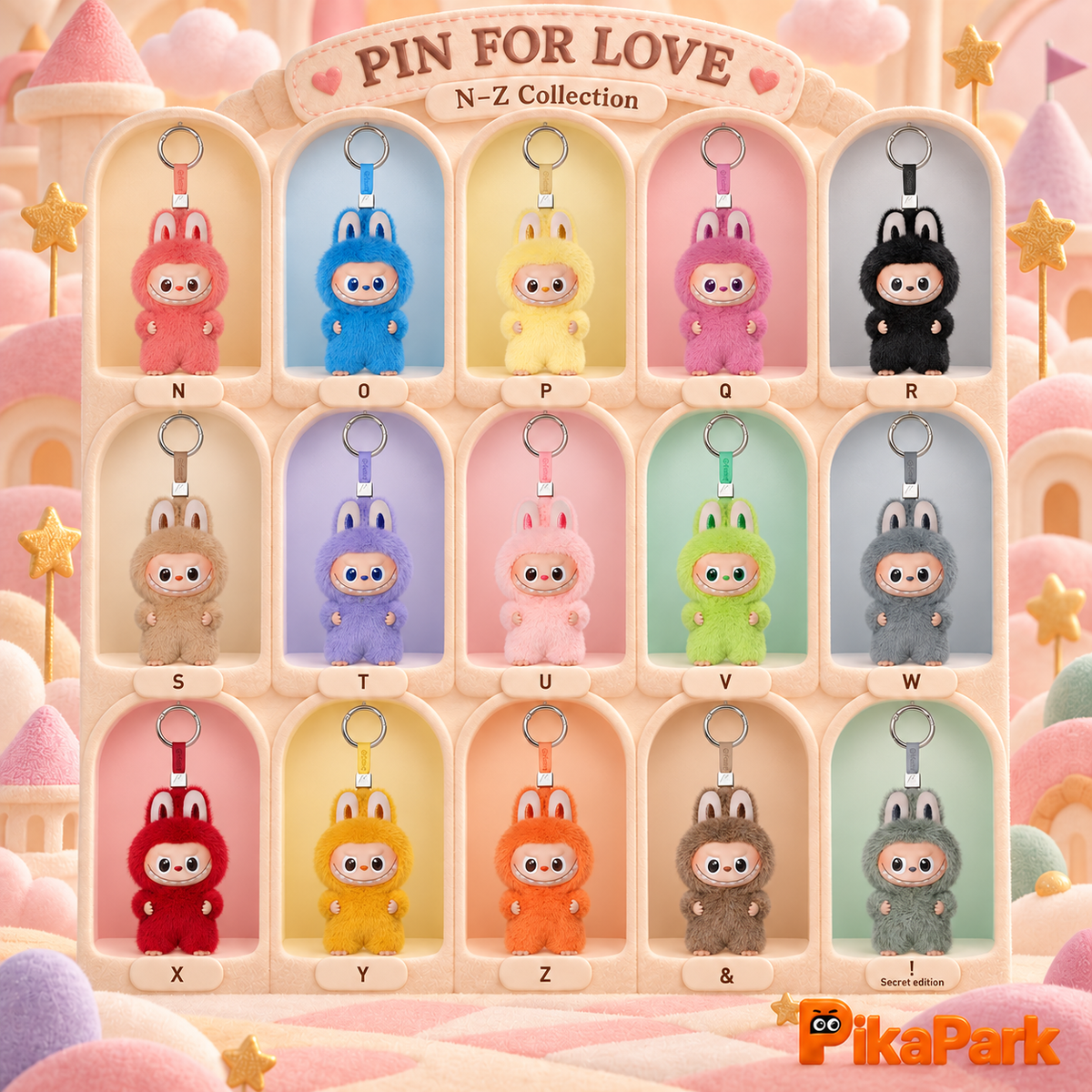 Labubu THE MONSTERS Pin for Love Series-Vinyl Plush Pendant Blind Box (A-M) & (N-Z)