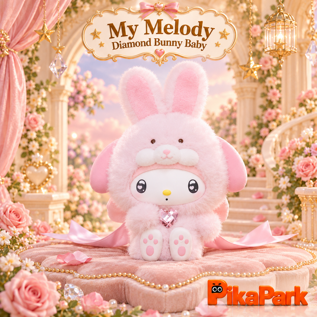 Sanrio Diamond Bunny Baby Series Plush Keychain Doll