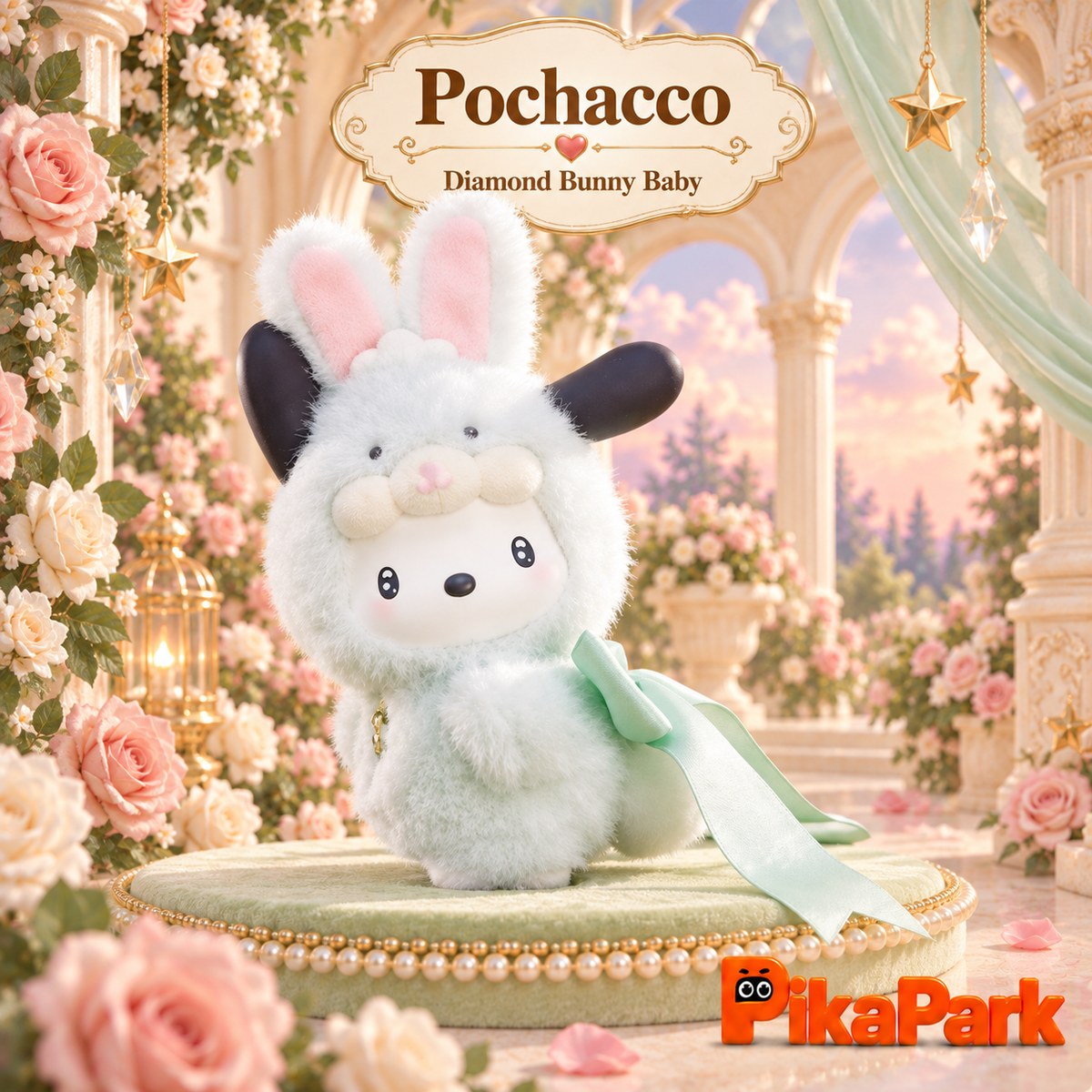 Sanrio Diamond Bunny Baby Series Plush Keychain Doll