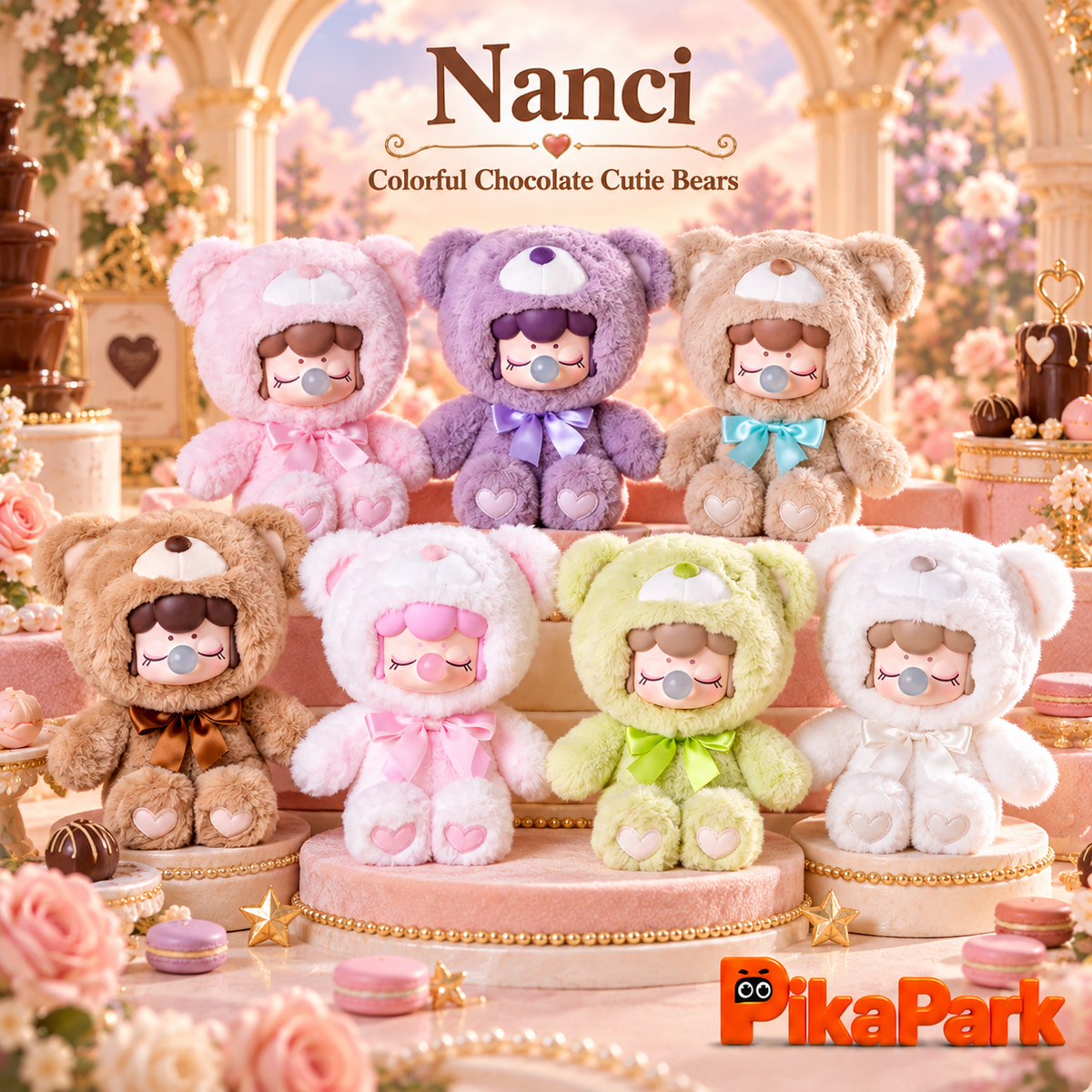 Nanci Colorful Chocolate Cutie Bears Series Plush Dolls