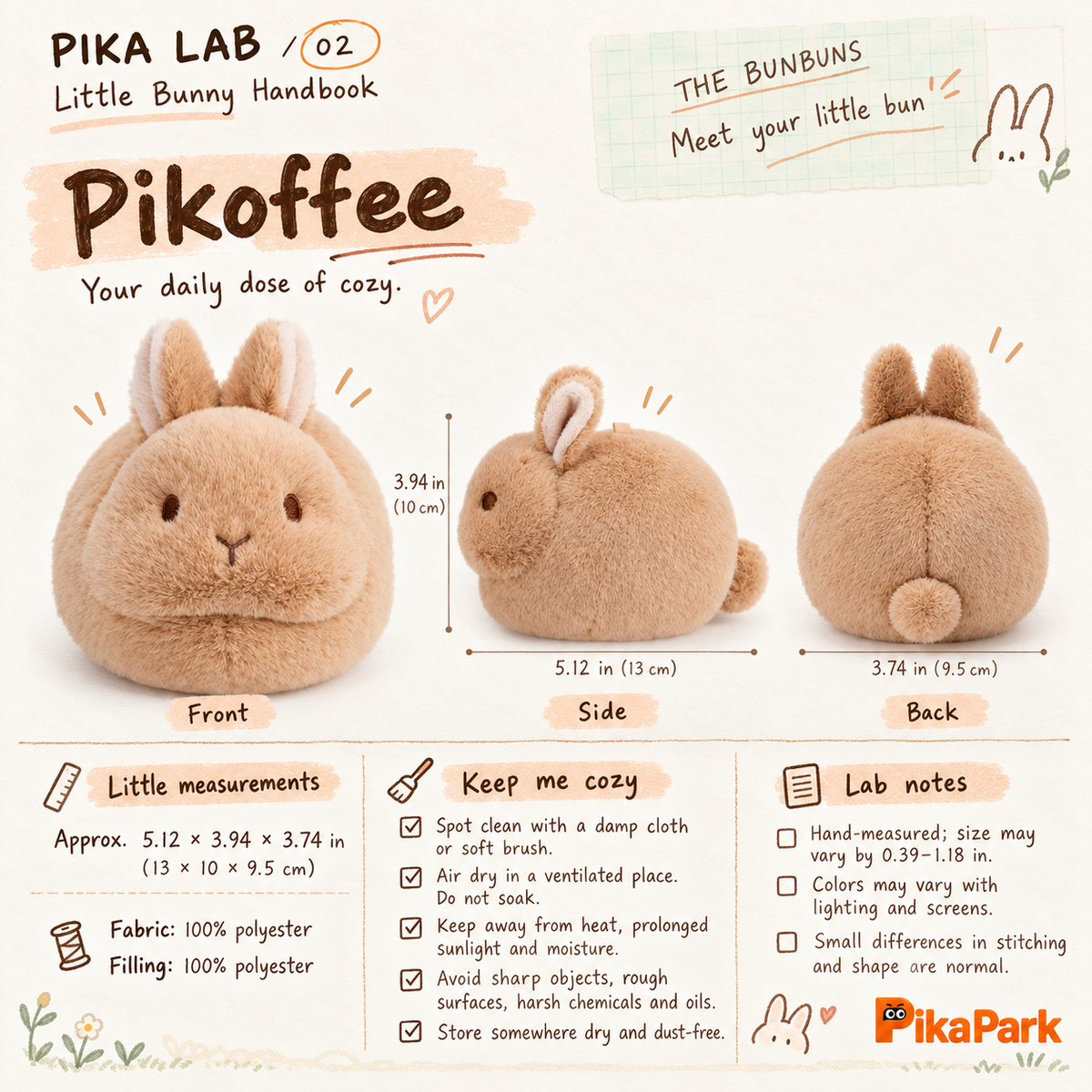 Pikoffee Caramel Bunny Plush | The BunBuns