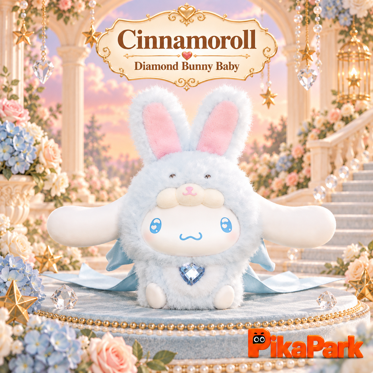 Sanrio Diamond Bunny Baby Series Plush Keychain Doll