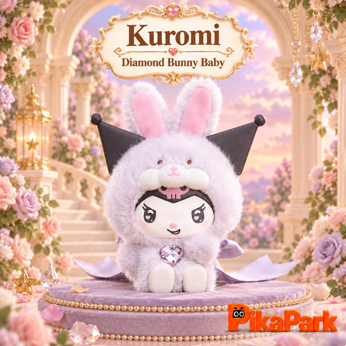 Sanrio Diamond Bunny Baby Series Plush Keychain Doll