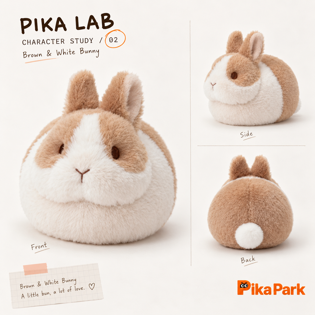 Pikocoa Brown & White Bunny Plush | The BunBuns