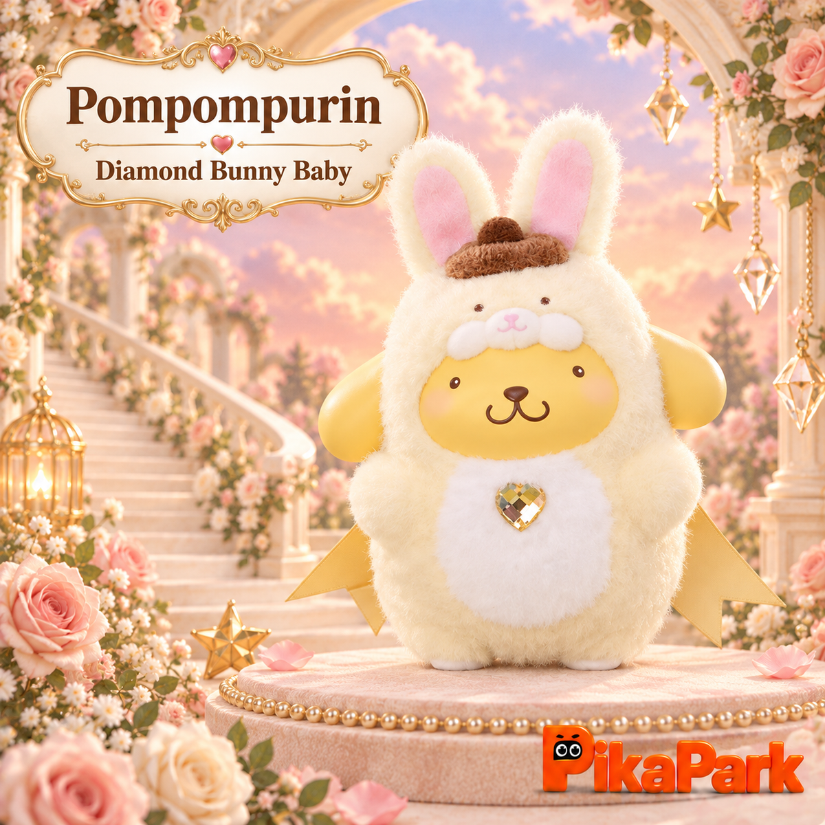 Sanrio Diamond Bunny Baby Series Plush Keychain Doll